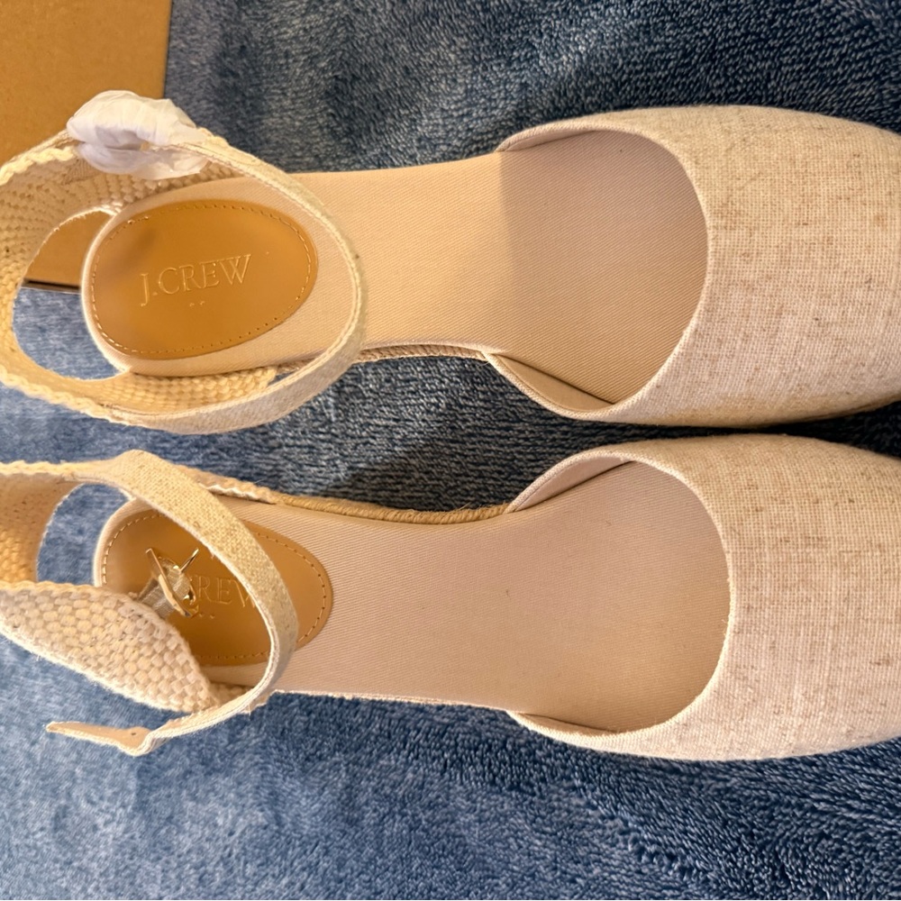 J. Crew Factory Ankle-strap espadrille wedges Size 10 - Picture 6 of 17